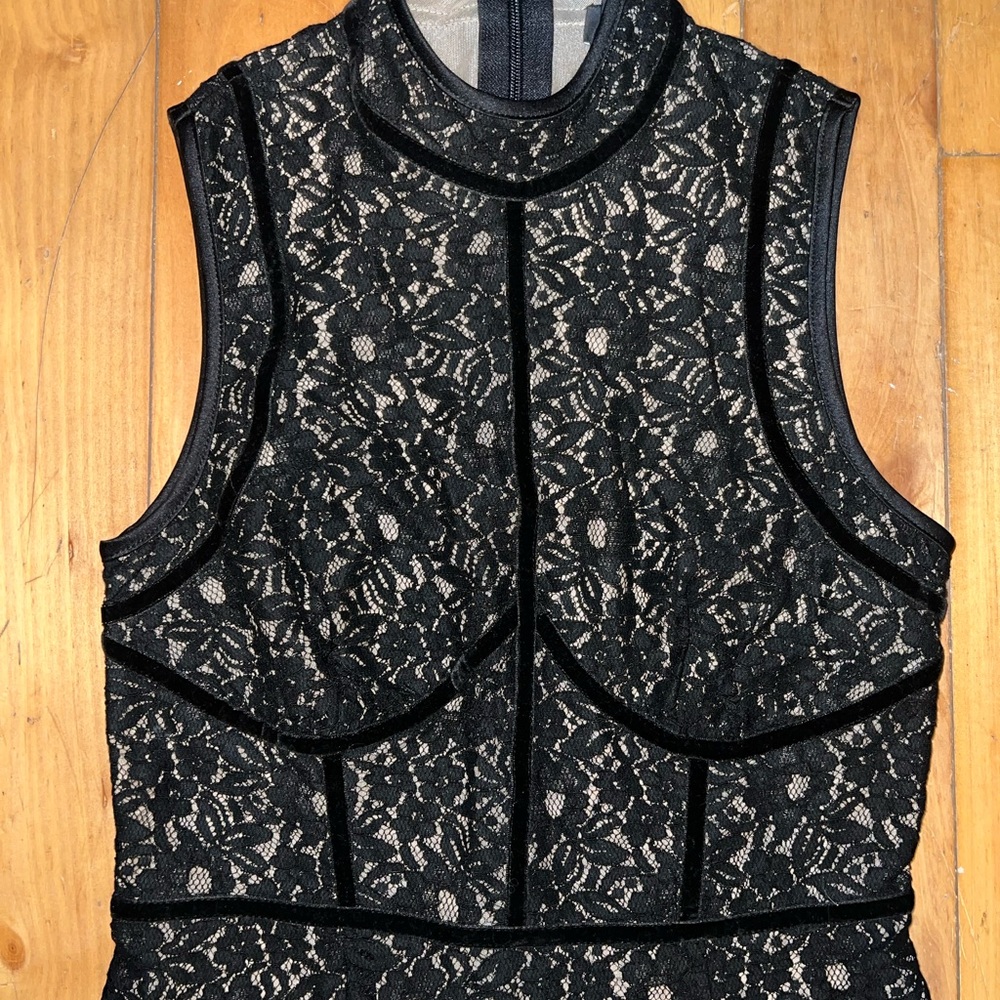 Sexy black lace dress with velvet lining